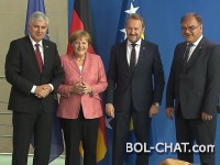 Mitglieder der Präsidentschaft von Bosnien und Herzegowina heute in Merkel