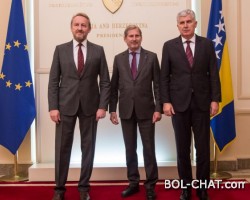 Članovi Predsjedništva s Hahnom: Evropski put BiH nema alternativu